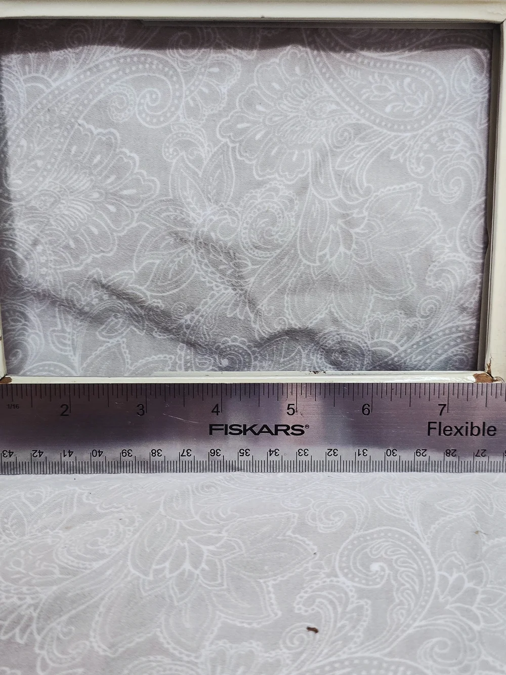 Vintage Off White Wood & Metal Channel Slide In Picture Frame 5.5x7.5